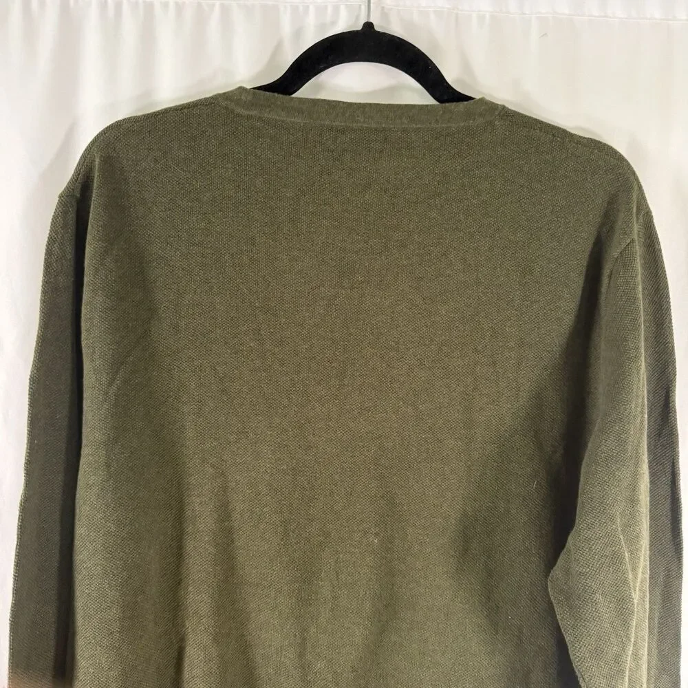 J Crew Shirt Men's Large Dark Green Long Sleeve Crewneck Pullover